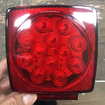 

LED Square Red Trailer Turn/Signal/Stop 2 Light Set L/R Submersible Under 80 Inch
