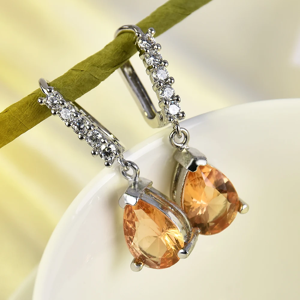 

2019 Women Crystal Big Stone Drop Earrings Fashion Party Jewelry Gift