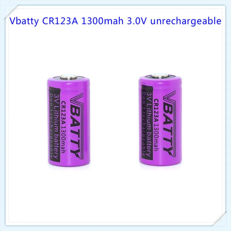 Горячая Распродажа unrechargeable cr123a литиевая батарея Vbatty cr123a 3,0 В 1300 мАч аккумулятор (1 шт.)