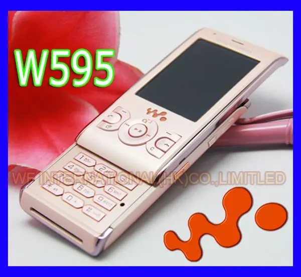Оригинальный мобильный телефон Sony Ericsson W595 розовый 3G разблокированный с Bluetooth