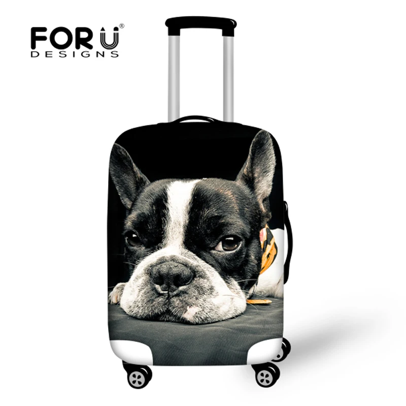 

FORUDESIGNS Cute Printing Animal Dog Luggage Cover Elastic Travel Suitcase Cover for 18-30inch Trunk Case with Zipper Closure