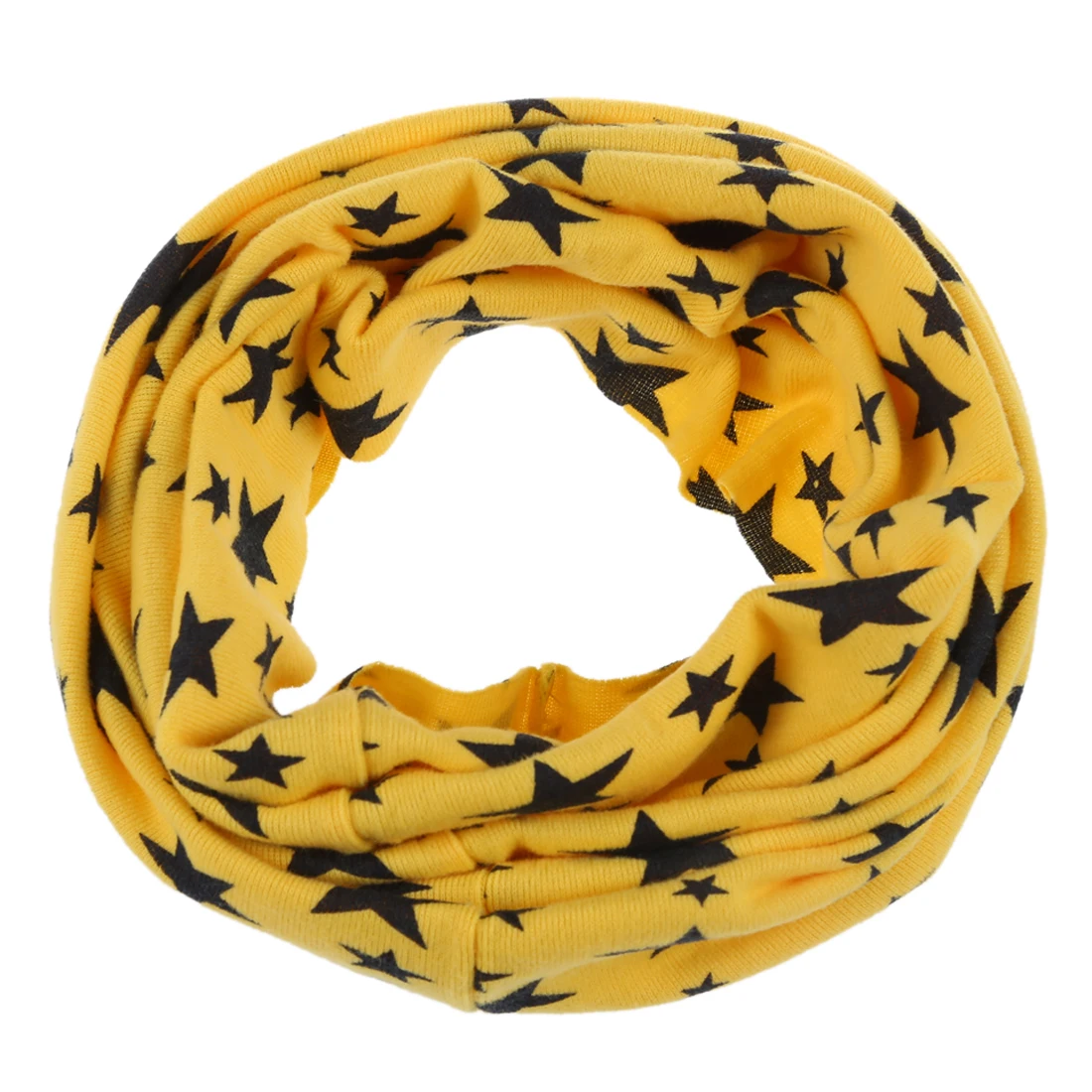 

MYTL-Unisex Babies Loop Wraps Five-pointed Star Knitted Wraps Winter Shawl Snood Neck Warmer Yellow