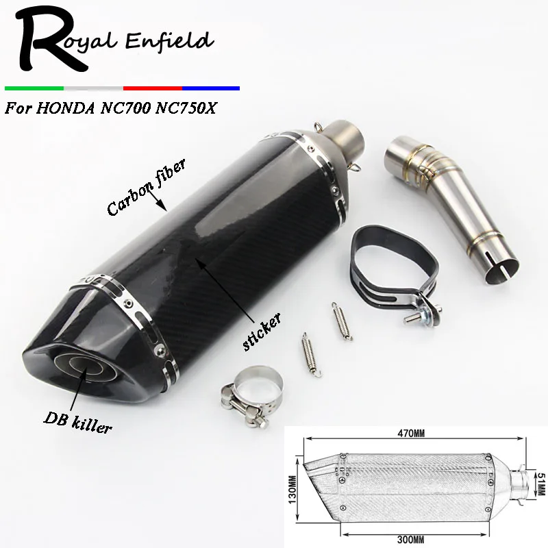 

NC700 NC700S NC700X NC750 motorcycle exhaust muffler NC700 full stytem motorbike exhaust muffler for HONDA NC700 NC750