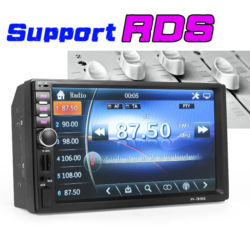 2 Din Car Multimedia Player+GPS Navigation+Camera Map 7'' HD Touch Screen Bluetooth Autoradio MP3 MP5 Video Stereo Radio NO DVD