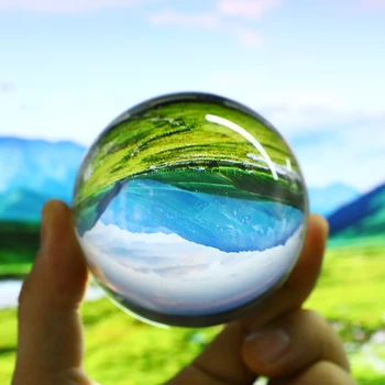 

Artificial Clear Crystal Glass Ball Magic Healing Background Sphere Globe Photography Balls Home Decoration Craft Lens Prop 80mm