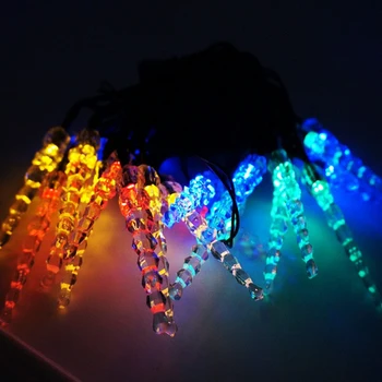 

Christmas Party Wedding Outdoor Solar Lights 6m 30 LED Icicle Shape Outdoor Garden Solar Powered String Lights