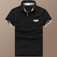 XXL-8XL Plus Größe Marke Polo männer Keuchen Cotton Fitness Plaid Klassische polohemd männer Feste (XXL XXXL 4XL 5XL 6XL 7XL 8XL) Schwarz, Grau