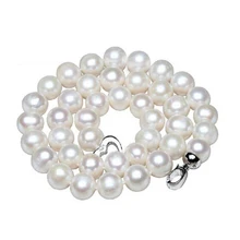 MeiBaPJ 10-11 мм большое ожерелье из натурального жемчуга, белые жемчужные бусы, специальное предложение, супер подарок матери, свадебные ювелирные изделия XL-063