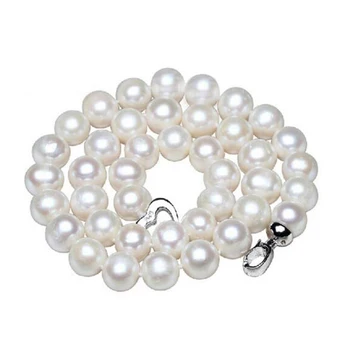 

MeiBaPJ 10-11mm Big Natural Pearl Necklace Pearl Beads White Necklace Special Offer Super Mother's Gift Wedding Jewelry XL-063