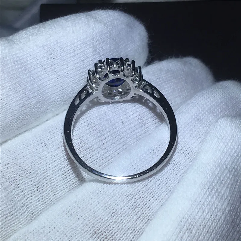 de prata esterlina 5a azul zircon cz