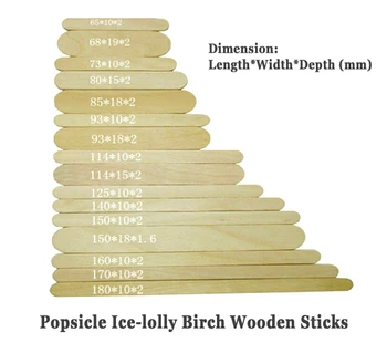 

50pcs/lot Popsicle Sticks Wood Ice-lolly Stick Length 93mm Ice Lolly Cream Sticks Lollipop Popsicle