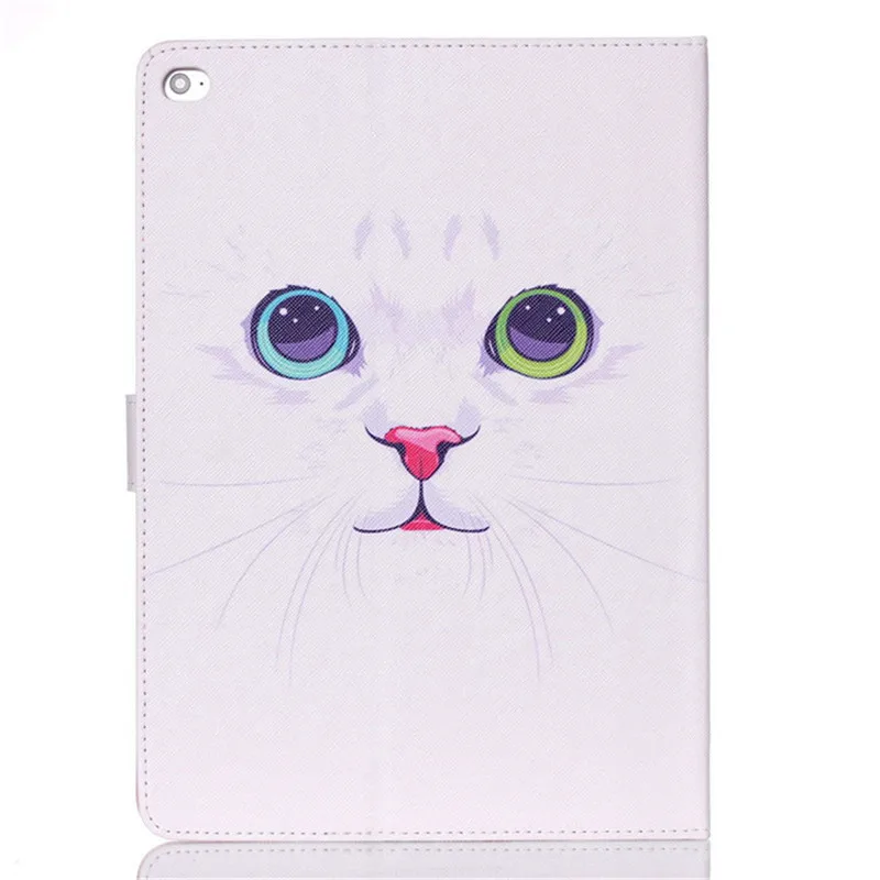 Stand Flip PU Leather For iPad Air 2 Case For iPad 6 Fashion Luxury Cuet White Cat Folio Magnetic Smart Tablet 9.7 Case Cover  (17)