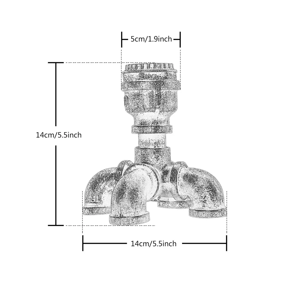 Деревенская металлическая винтажная железная лампа для водопровода настольная лампа промышленная настольная лампа E27 Базовый держатель