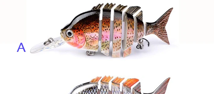 Fishing Lures Jointed Bionic 6 Segments 10cm 13.6g Artificial Lures Perch Walleye Pike Sunfish Hard Bait Fishing Tackle  (7)