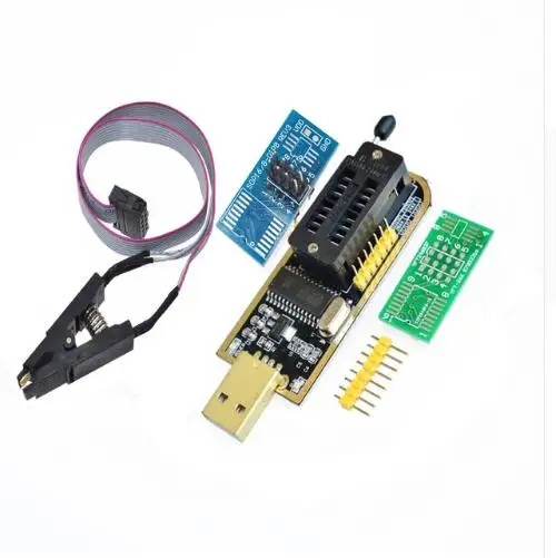 

CH341 CH341A USB programmer with SOP8 clip IC socket programer IC socket support many 24/25XX SPI flash EEPROM chip
