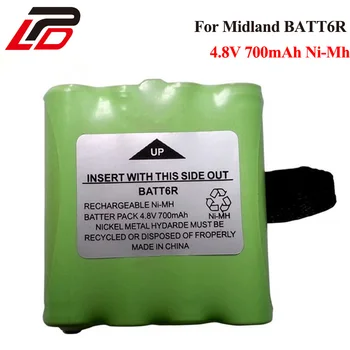 

4.8V 700MAH NI-MH Rechargeable Battery 2 Way Radio Batteries For Midland BATT6R BATT-6R LXT500