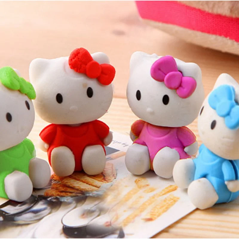 Комплект из 2 предметов с героями мультфильмов рисунок «Hello Kitty» ластик Kawaii детские школьные принадлежности коррекции питания красивые