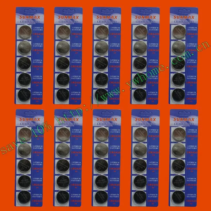 50PCS CR2430 LITHIUM BATTERIES 3V SHIP by air mail | Электроника