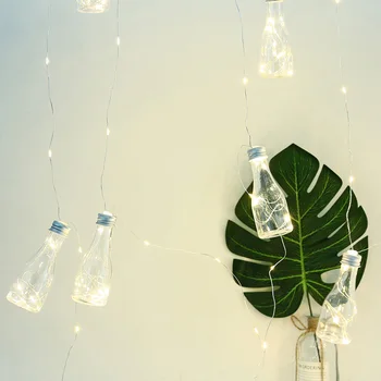 

Indoor and Outdoor String Hanging Transparent Wine Bottle Lights LED Decorative Small Fresh Hanging Lights for Your Room Warm White TN88