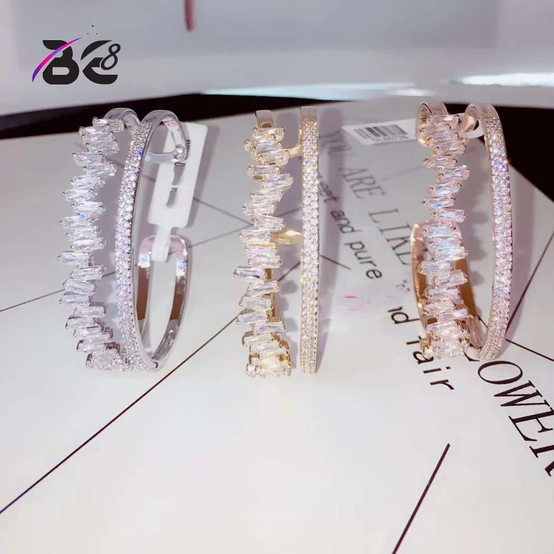 

Be 8 Luxury AAA CZ Zirconia Bangles Adjustable Square Stone Copper Bracelets for Women Bracelet Pulseira Feminina B107