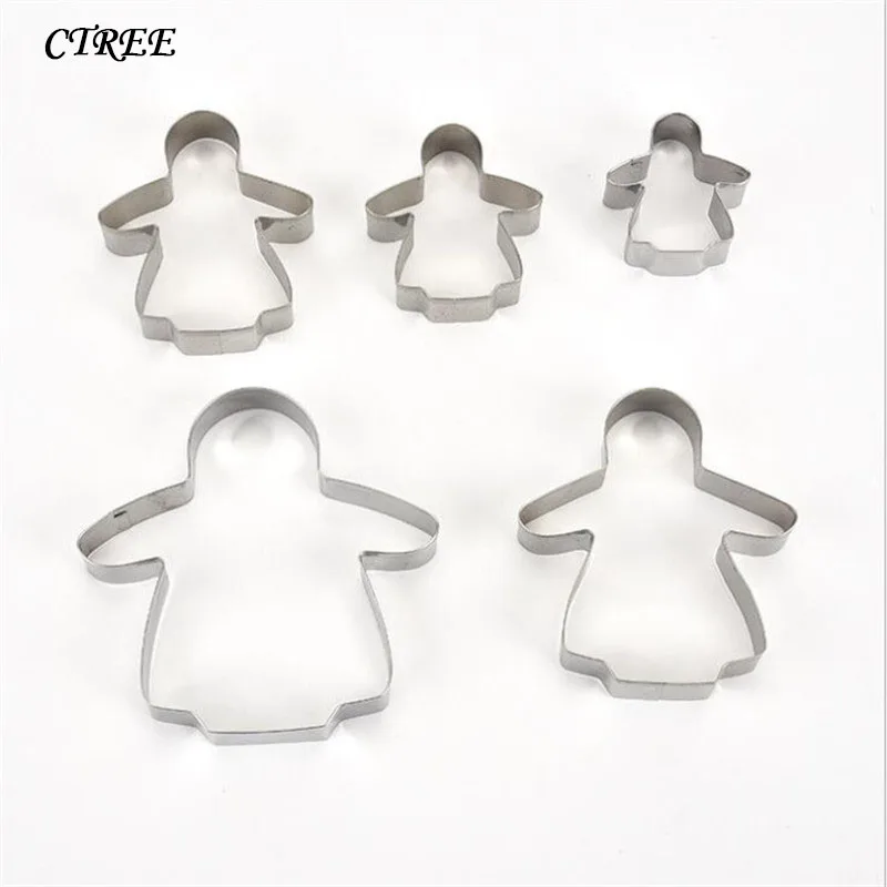 

CTREE 5Pcs/set Stainless Steel Cookie Cutter Angel Cake Tools Decoration Pastry Blender Biscuit Cooking Kitchen Supplies C286