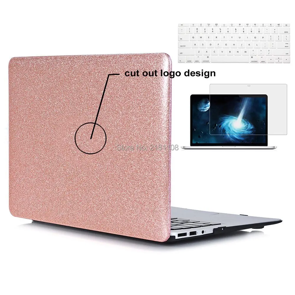 Bling Glitter Hard Shell Cover Case KB Screen protector for Macbook Air Pro 15 13&quot A1278 A1465 A1502 A1706 A1707 Touch Bar|Сумки и