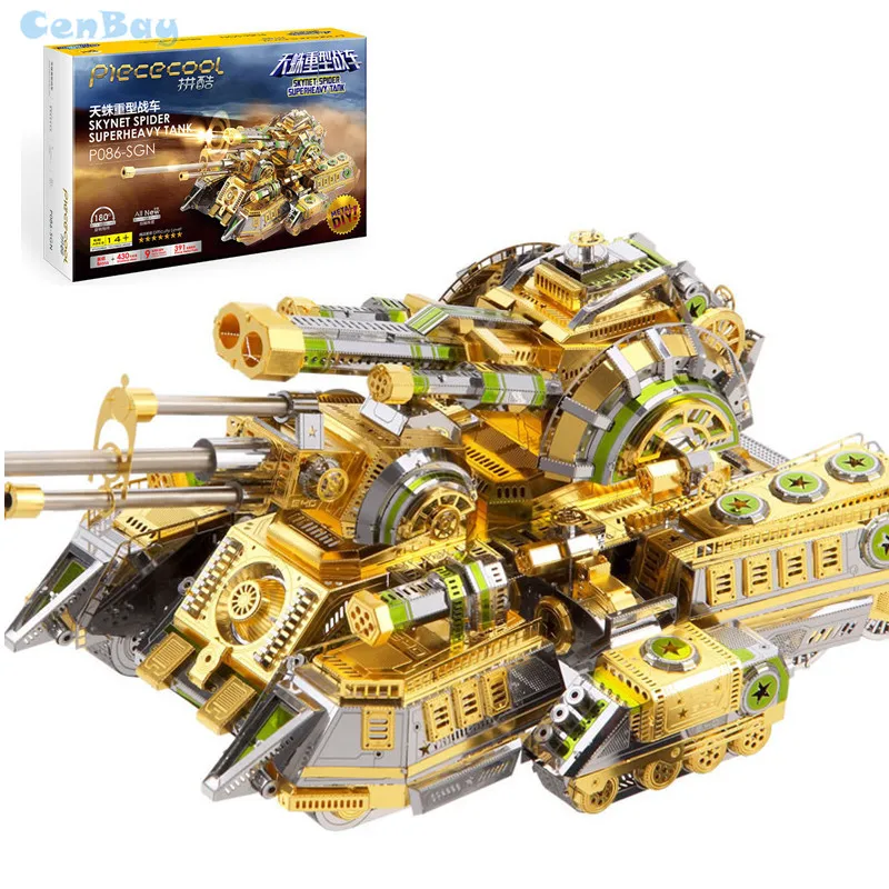 

Piececool 2017 Newest 3D Metal Puzzles of "SKYNET SPIDER SUPERHEAVY TANK" From 9PCS Metal Sheets 3D Models Gifts for Kids Toys