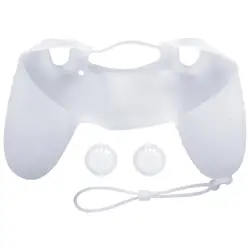 Белый силиконовый геймпад чехол кожи + Джойстик Крышки для Sony play station 4 PS4 контроллер