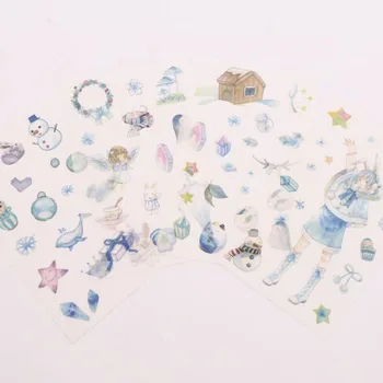 

Winter Christmas Stickers Diary Kawaii Kerst Stickers Child Cartoon Cute Stickers Pastoral Elf Scrapbook Diary Autocollant Noel