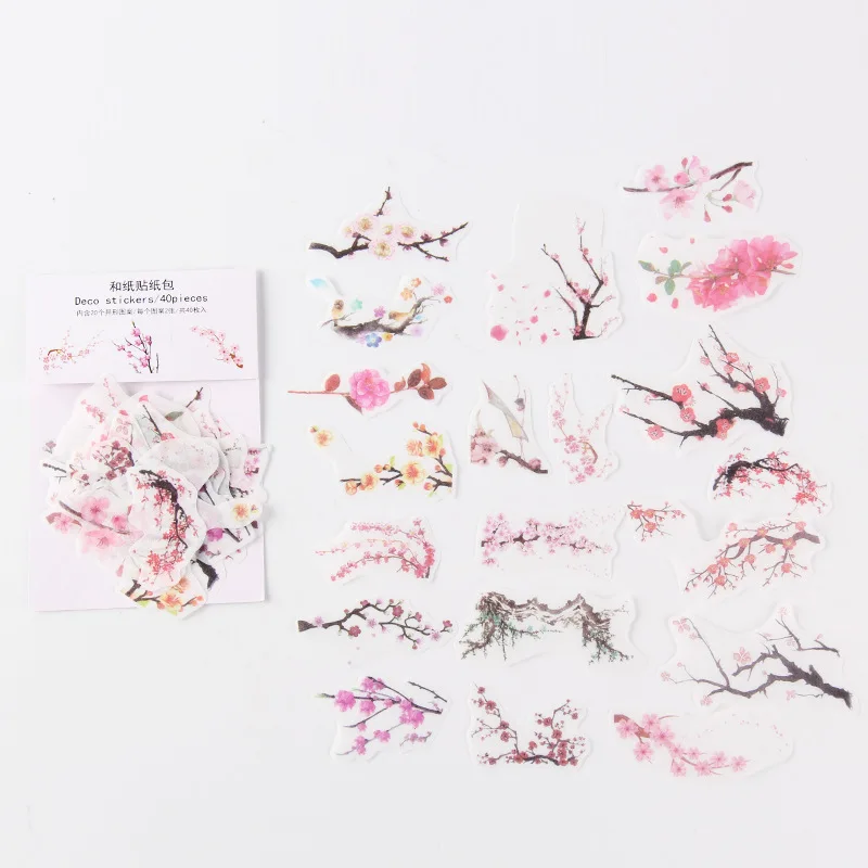 

Branch Flower Mini Bag Bullet Journal Decorative Stationery Stickers Scrapbooking DIY Diary Album Stick