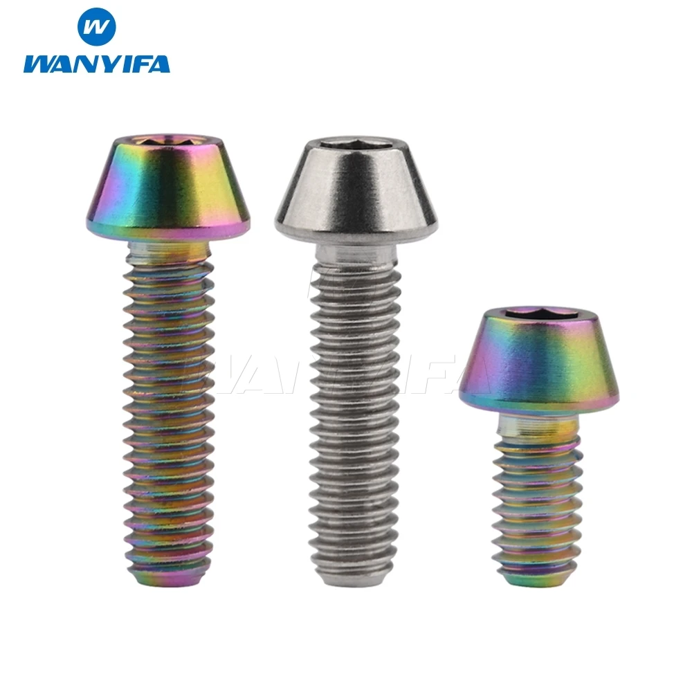 Wanyifa Titanium Ti M4 x 8 15 20mm Allen Key Taper Head Bolt Screw for