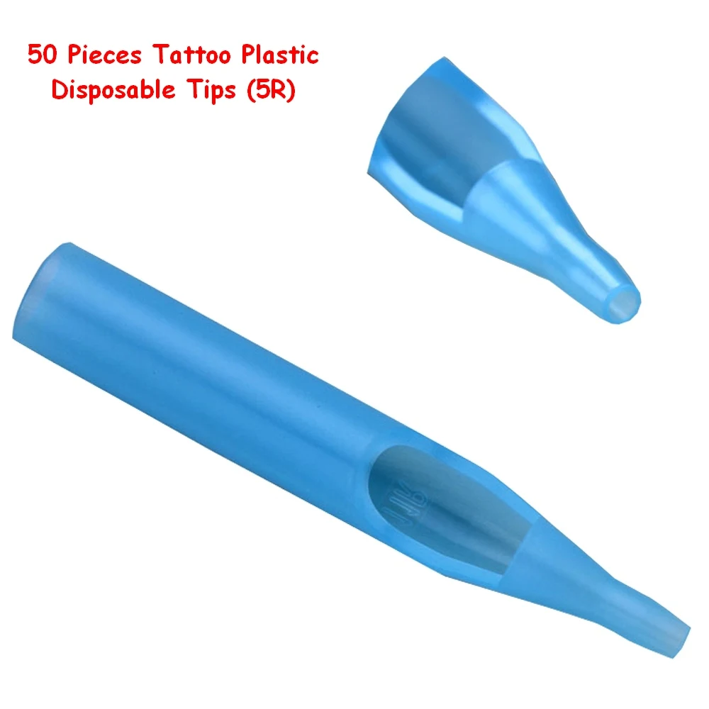 

EZ 50pcs 5RT Blue Round Tip Tattoo Disposable Nozzle Tip Tattoo supply for the needles with tattoo machine 50 pcs/lot