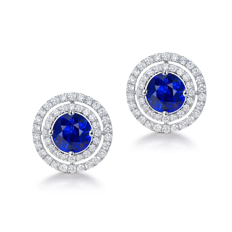LOVERJEWELRY роскошные ювелирные изделия 18 карат белое золото синий сапфир висячие