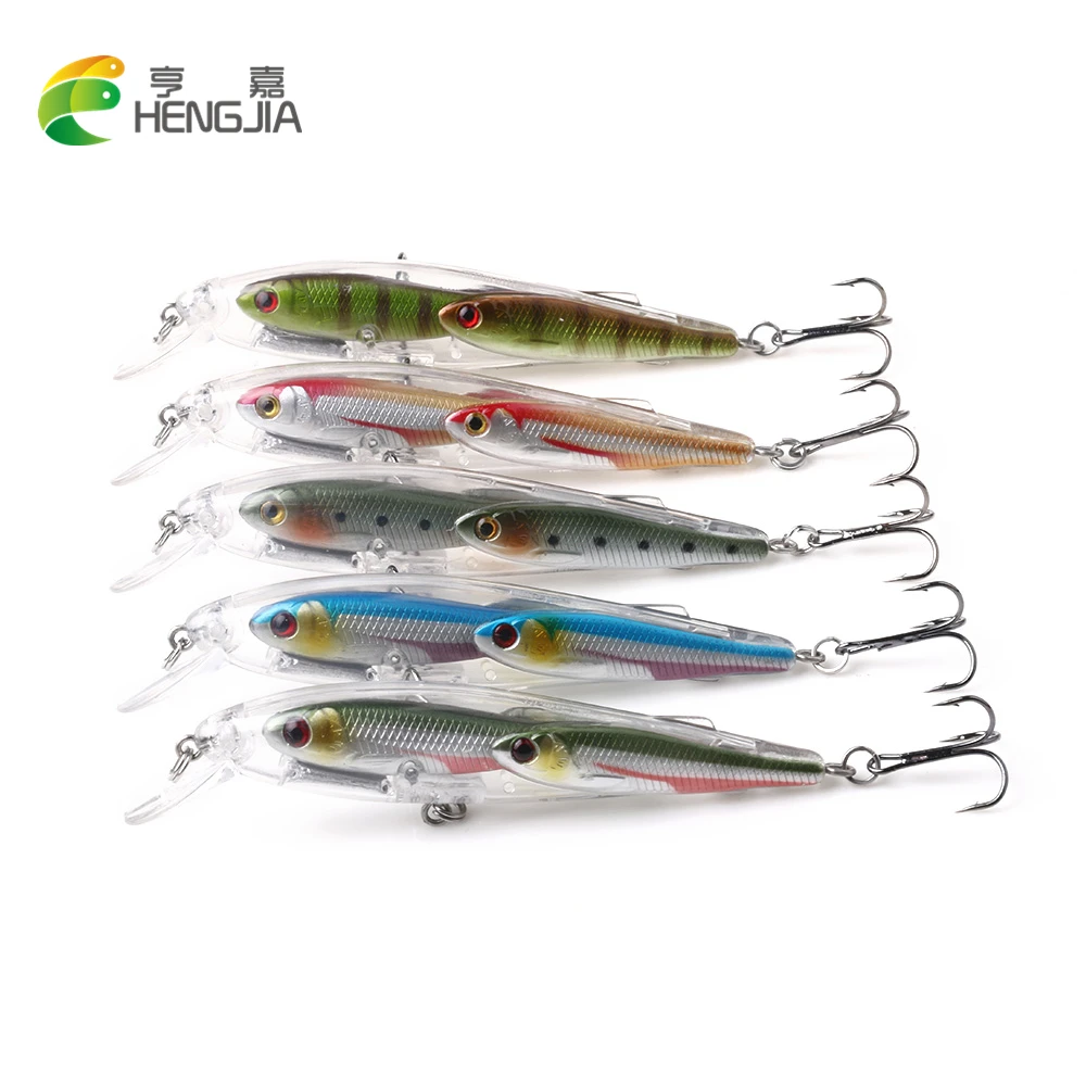 HENGJIA 5pcs 10.5cm 11g Glass Minnow Baitball Jerkbait Live Target Life