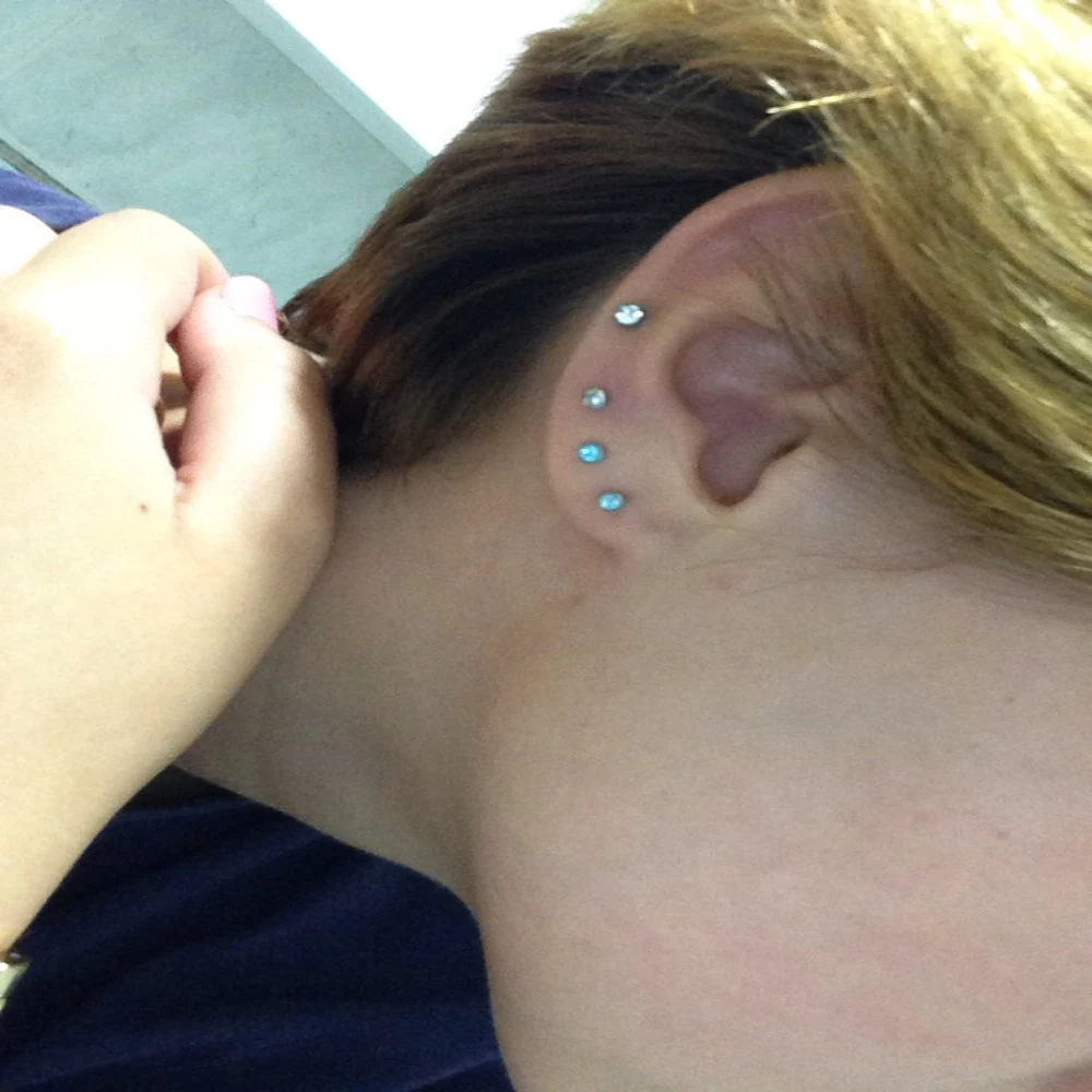 Showlove-Gem Ear Piercing Lip Body Helix Tragus Lobe Barbell Bar Earrings Ear Studs Piercing 3mm&4mm&5mm Choosable - Image 4