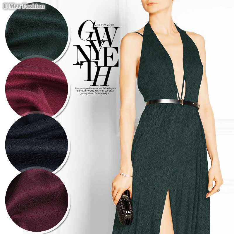 

SP532 Pure Silk/Rice Jacquard/Silk Fabric Mulberry Elastic Silk 90% Silk 10% Spandex/Width 1.48yd Thickness 19mm