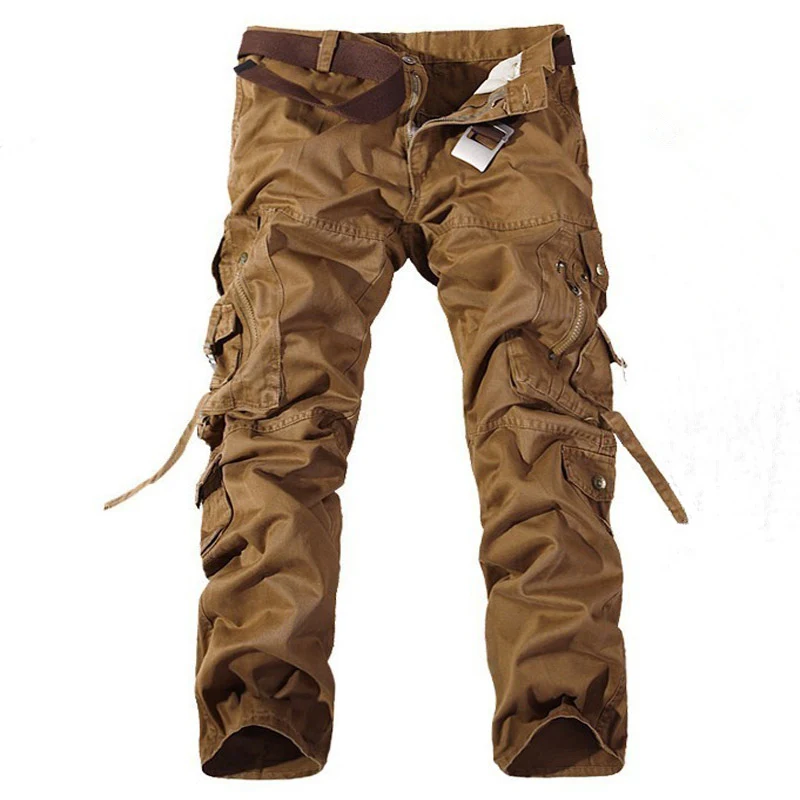 

Men's Multi-Pockets Casual Camouflage Pants High Quality Cotton Cargo Military Army Trousers Men Straight Casual Pants