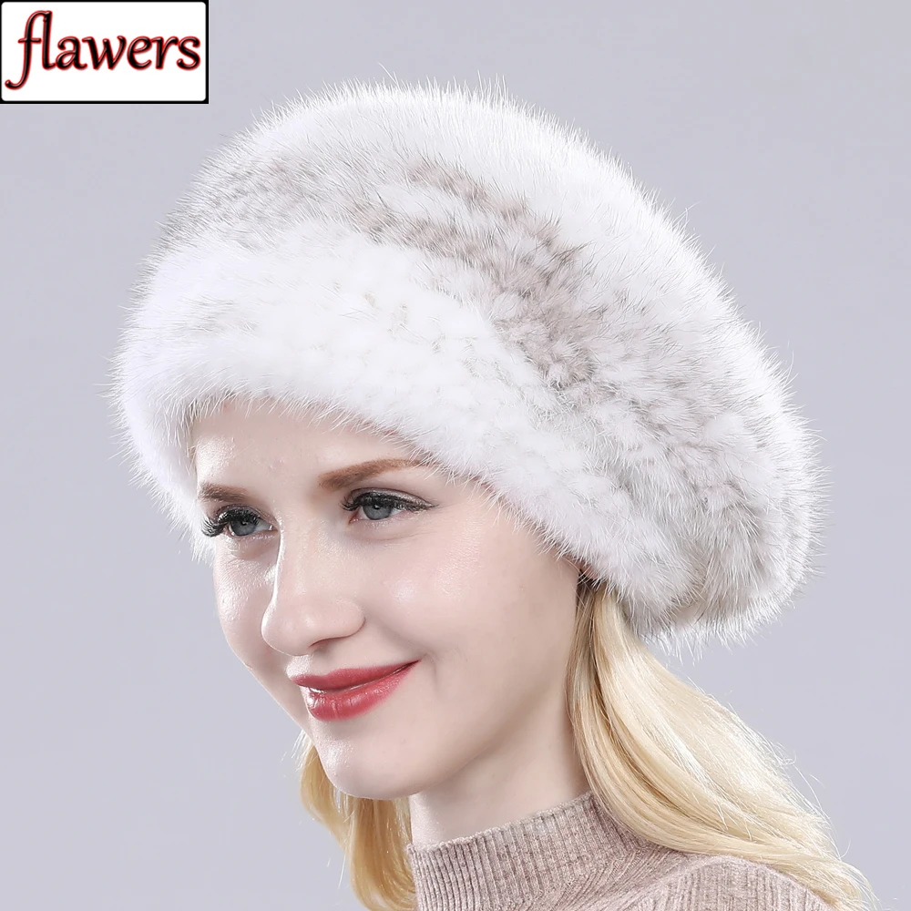 

2019 New Fashion Winter Women Genuine Real Mink Fur Hat Real Mink Fur Beanies Caps Warm Soft Handmade Knitted Real Mink Fur Cap