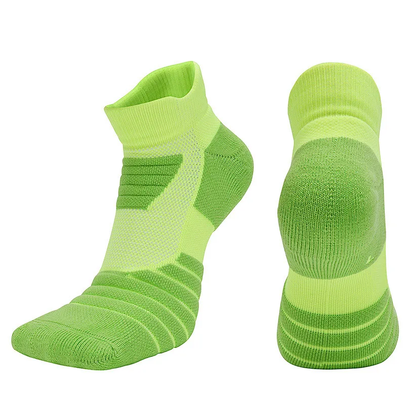 Профессиональные хлопковые мужские баскетбольные Носки, Нескользящие, для велоспорта, элитного футбола, толстые, тепловые, с полотенцем, для улицы, спортивные носки для мужчин - Цвет: Green