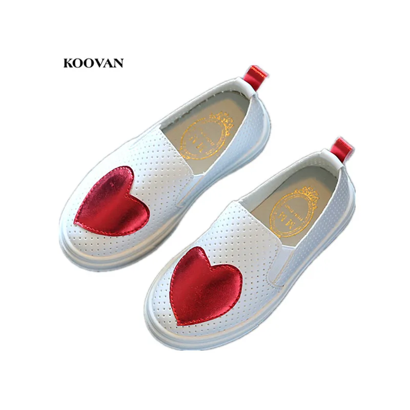 

Koovan Boys Girls Children's Shoes 2018 Girls Tide Shoes Casual Peach Hearts Children Flat Shoes Hollow Sneakers for Kids