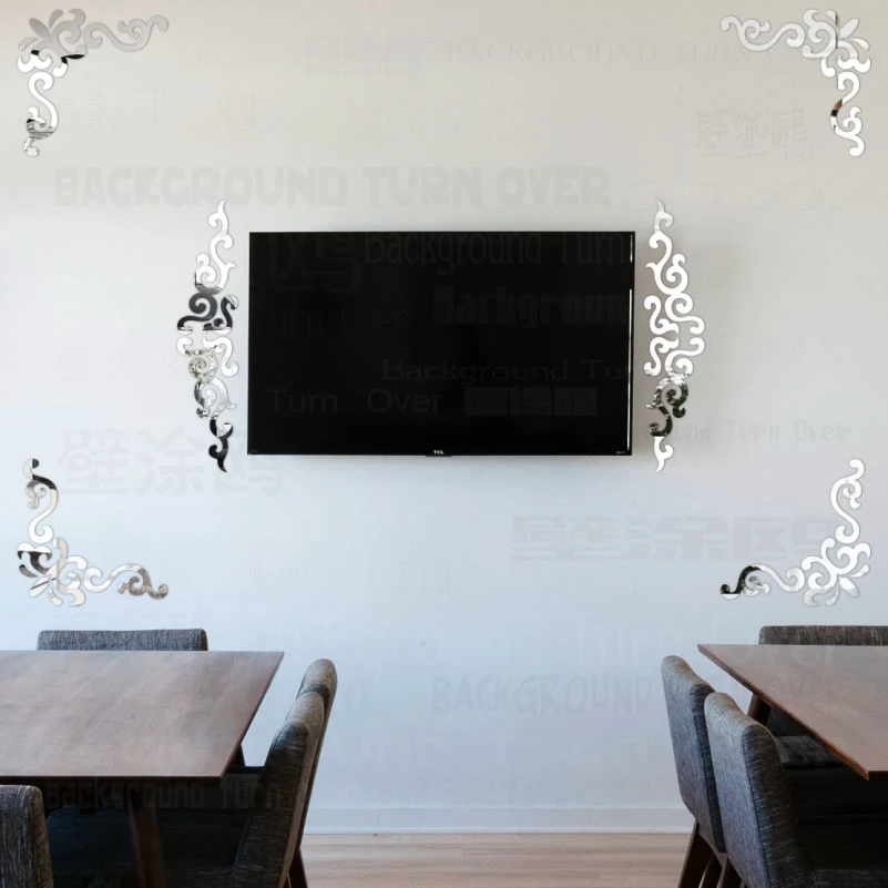 Goede Europese Stijl Reflecterende Frame Spiegel Decoratieve Muurstickers Vintage Woonkamer Slaapkamer Decor Decoratie Thuis Deur Tegel R190