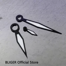 BLIGER черный край белый цвет со светящимися стрелки часов подходят для 6497 6498 ST36 серии ручной обмотки механизм 44 мм чехол H5