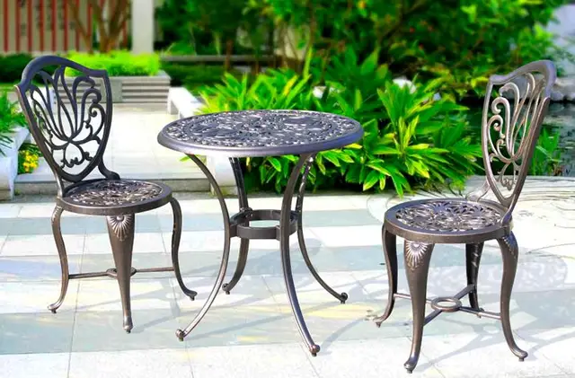 Balcony leisure cast aluminum table and chairs outdoor patio European ...