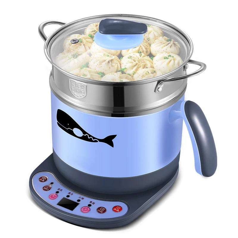 Us 65 0 Household Dorm Room Electric Skillet Stainless Steel Steam Basket Reservation Hotpot Stew Soup Noodle Mini Electric Cooking Pot In Electric