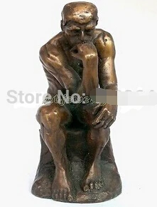 

SHUN Collectible ! Vintage Rodin Pure Bronze Thinker Statue Art Deco