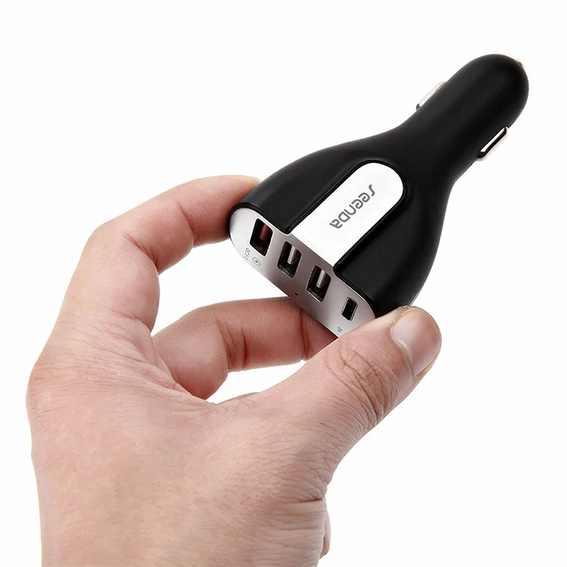 Seenda QC 3.0 50 W شاحن سيارة 4 ميناء نوع-C USB للهاتف المحمول سيارة-مهايئ شاحن سريع/سريع شحن ل فون باد اللوحي