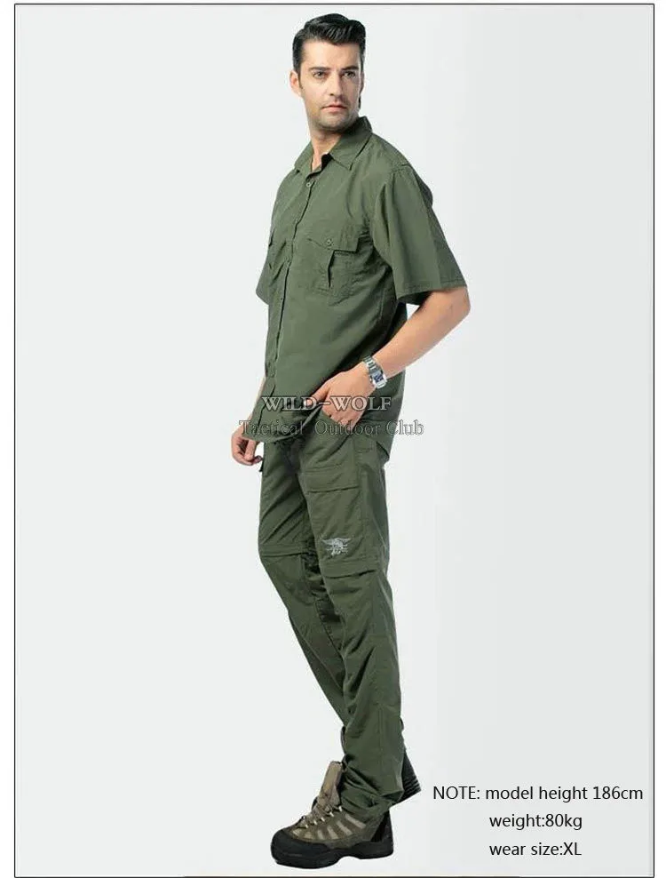 Мужская Летняя уличная спортивная рубашка с коротким рукавом, армейский боевой тактический дышащий Быстросохнущий супер светильник, футболка, одежда для охоты