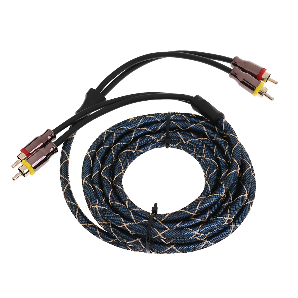 4.5m Car Audio Stereo Amplifier Speaker RCA Interconnect Cable Wire Plug