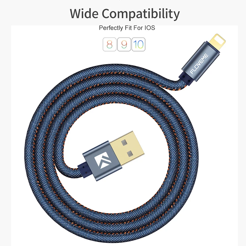 FLOVEME كابل يو اس بي ل فون XS ماكس XR X 8 7 زائد الهاتف المحمول سريع شحن شاحن آيفون 6 6 S 5 S SE باد الإضاءة كابل