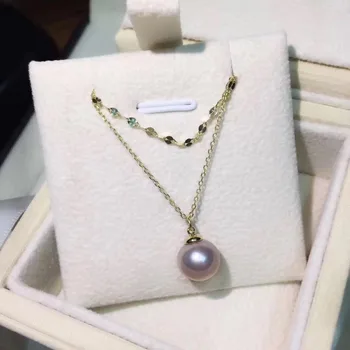 

WKOUD Fine Pearl Jewelry,Double Pearl Chains Necklace,925 Sterling Silver Jewelry,perfect round flawless,Fashion Trendy Necklace